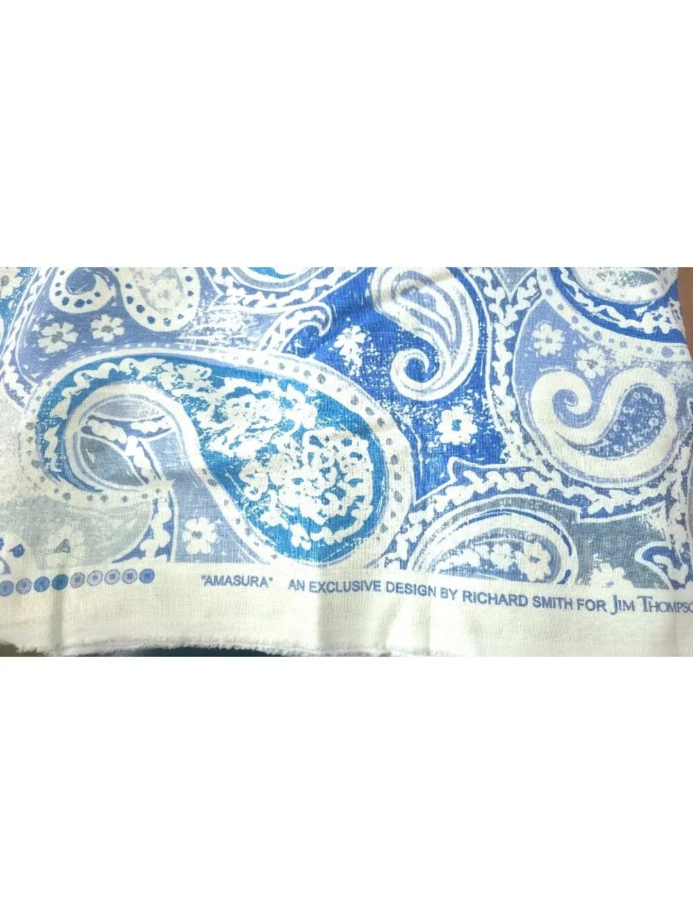 Belle Maison 3.375 Y Pippa Sapphire Blue Fabric Cotton Discontinued Paisley Home